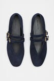 Astrid Suede Double Strap Ballet Flat  Twilight Blue Suede  hi-res