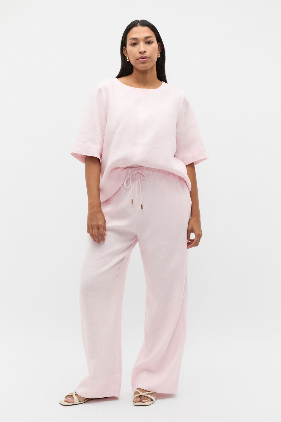 Core Linen Casual Tie Pant  Primrose