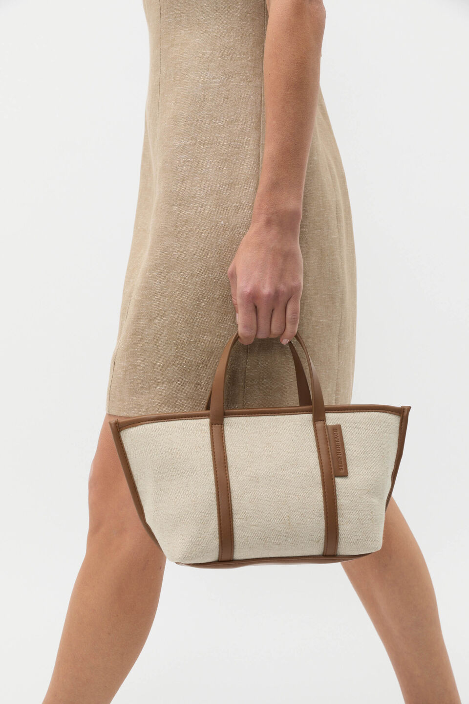 Trim Detail Mini Tote  Deep Tan
