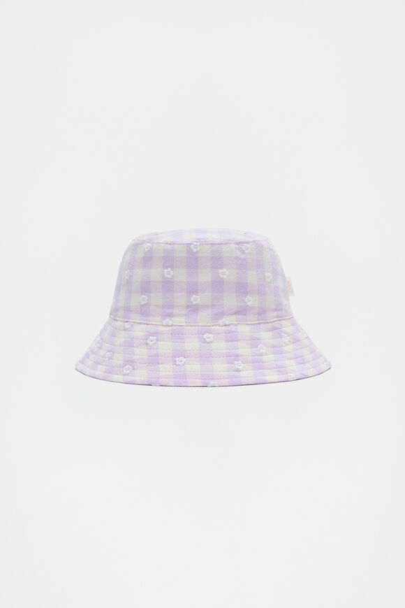 Gingham Embroidered Bucket Hat  Multi  hi-res