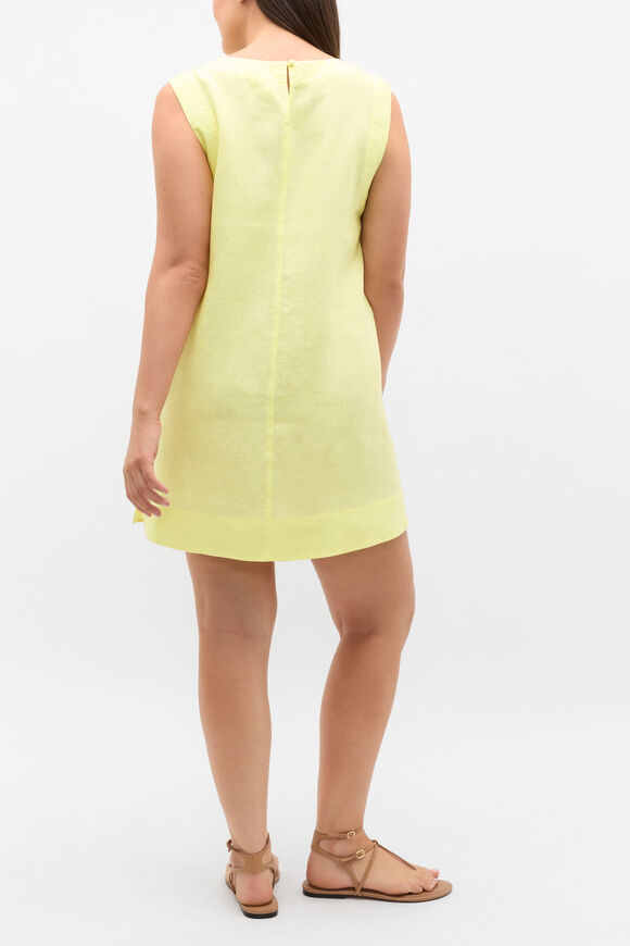 Linen A Line Mini Dress  Lemongrass  hi-res
