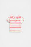 Stripe Logo Rib Tee  Candy Pink Multi  hi-res