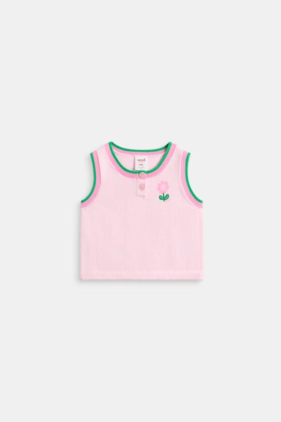 Flower Knit Tank  Pink Lemonade  hi-res