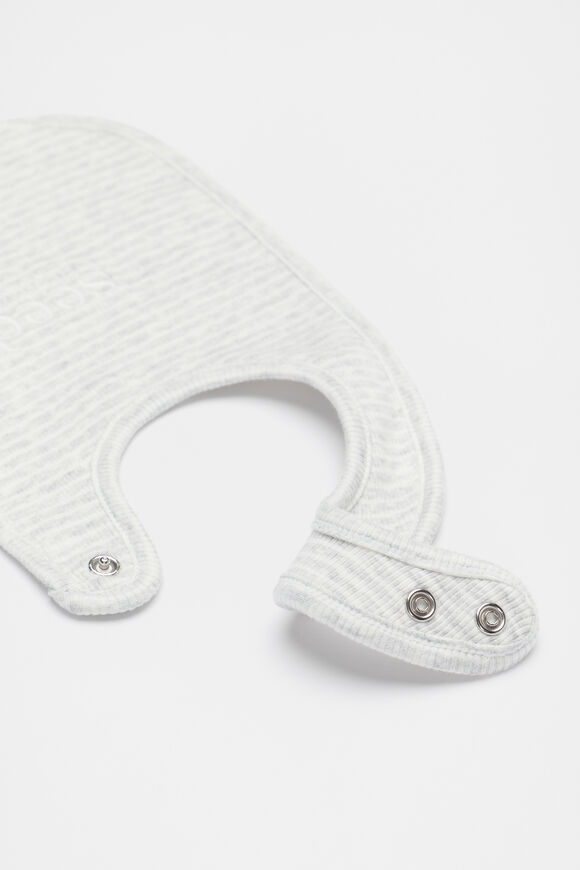 Core Rib Logo Bib  Grey Marle Stripe  hi-res