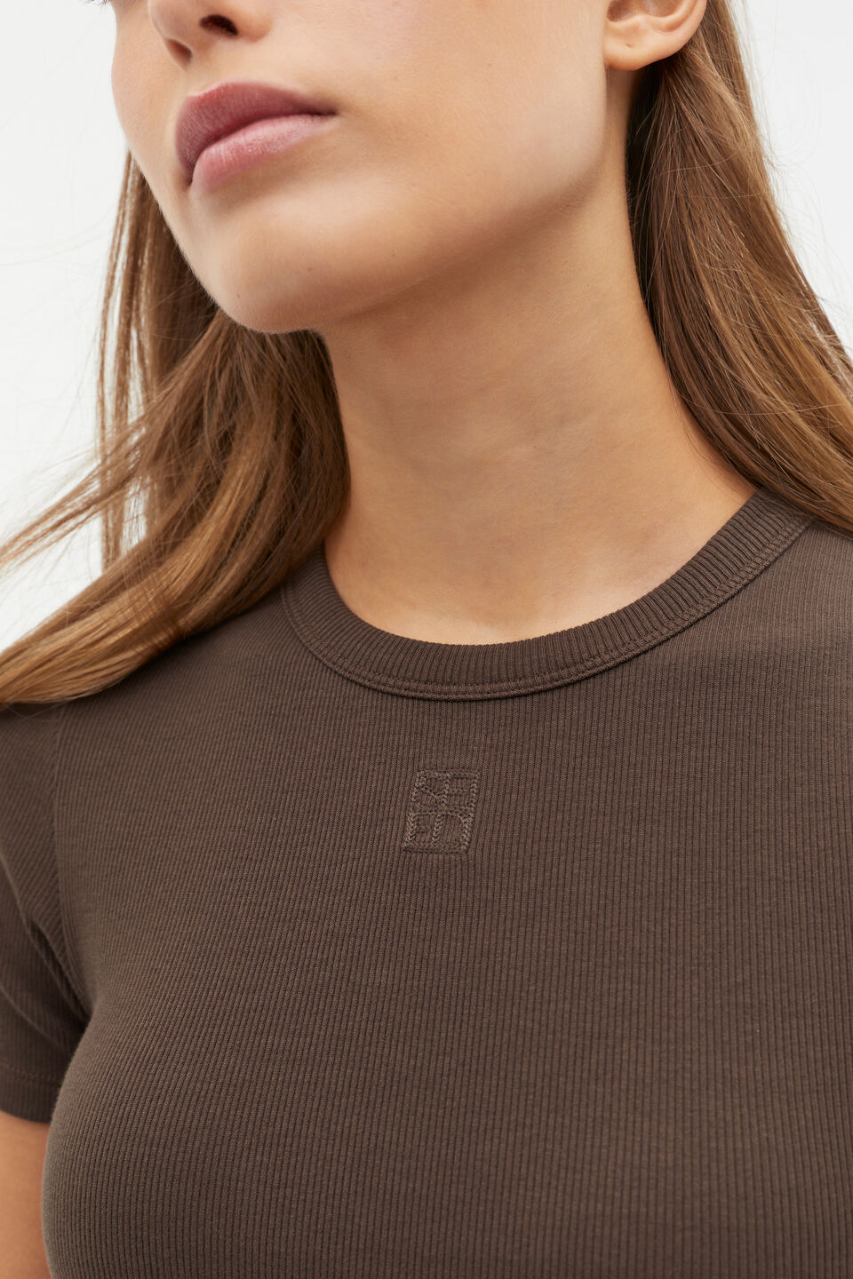 Heritage Rib Tee  Dark Espresso