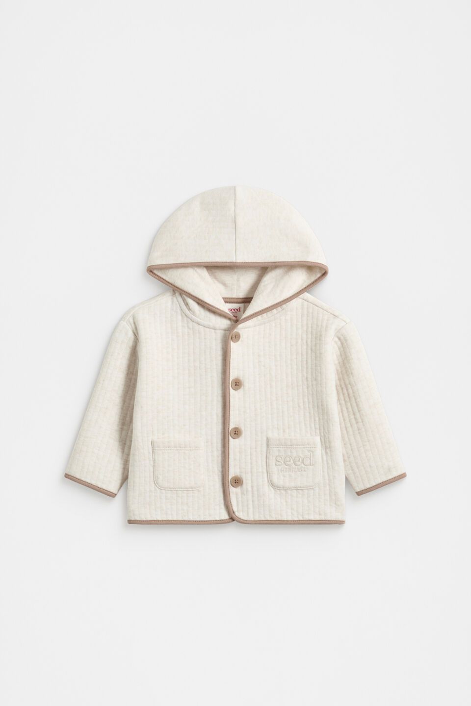 Quilted Logo Jacket  Snow Marle