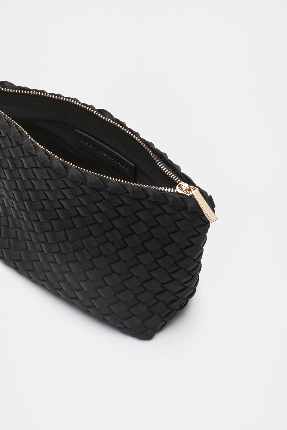 Woven Textured Pouch  Black