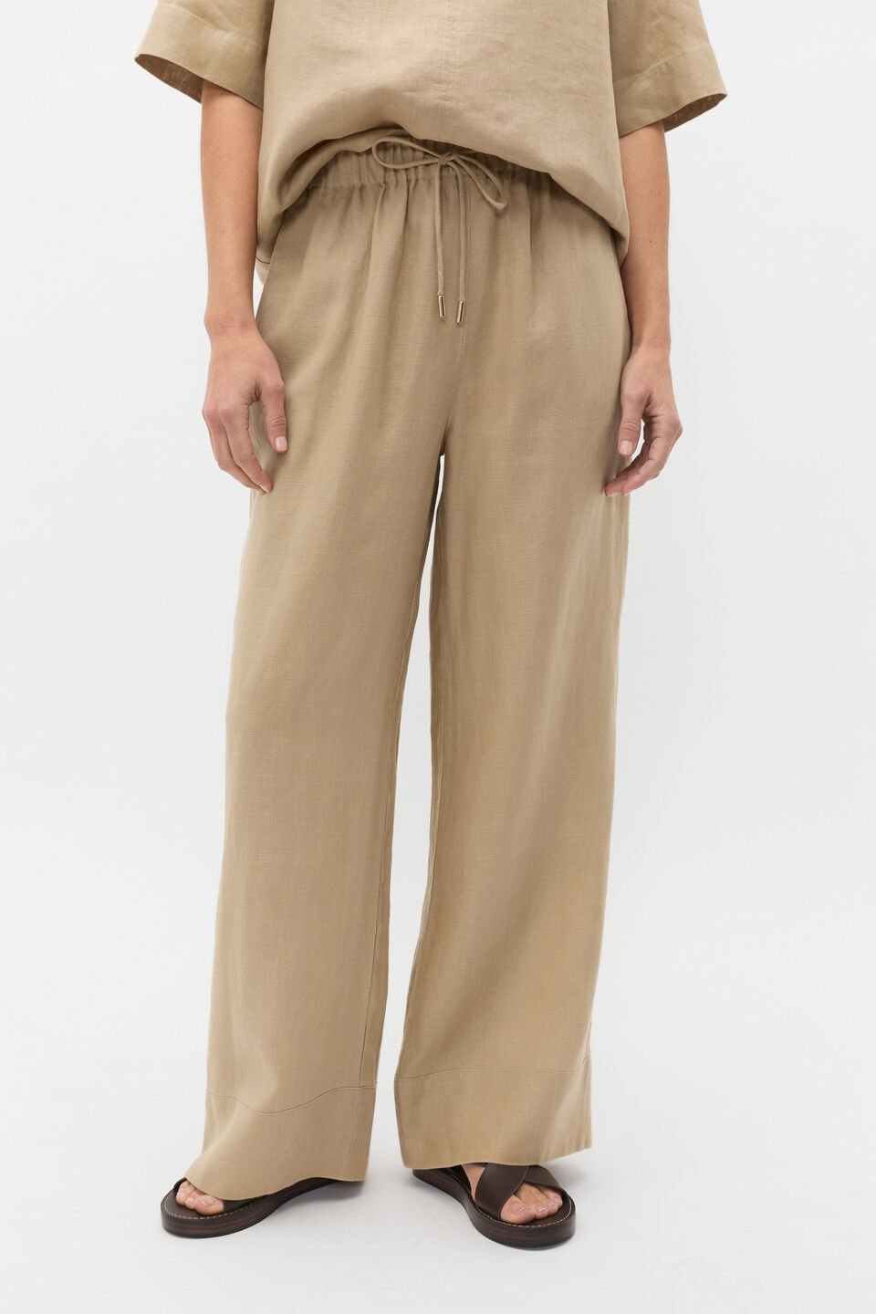 Core Linen Casual Tie Pant  Rye