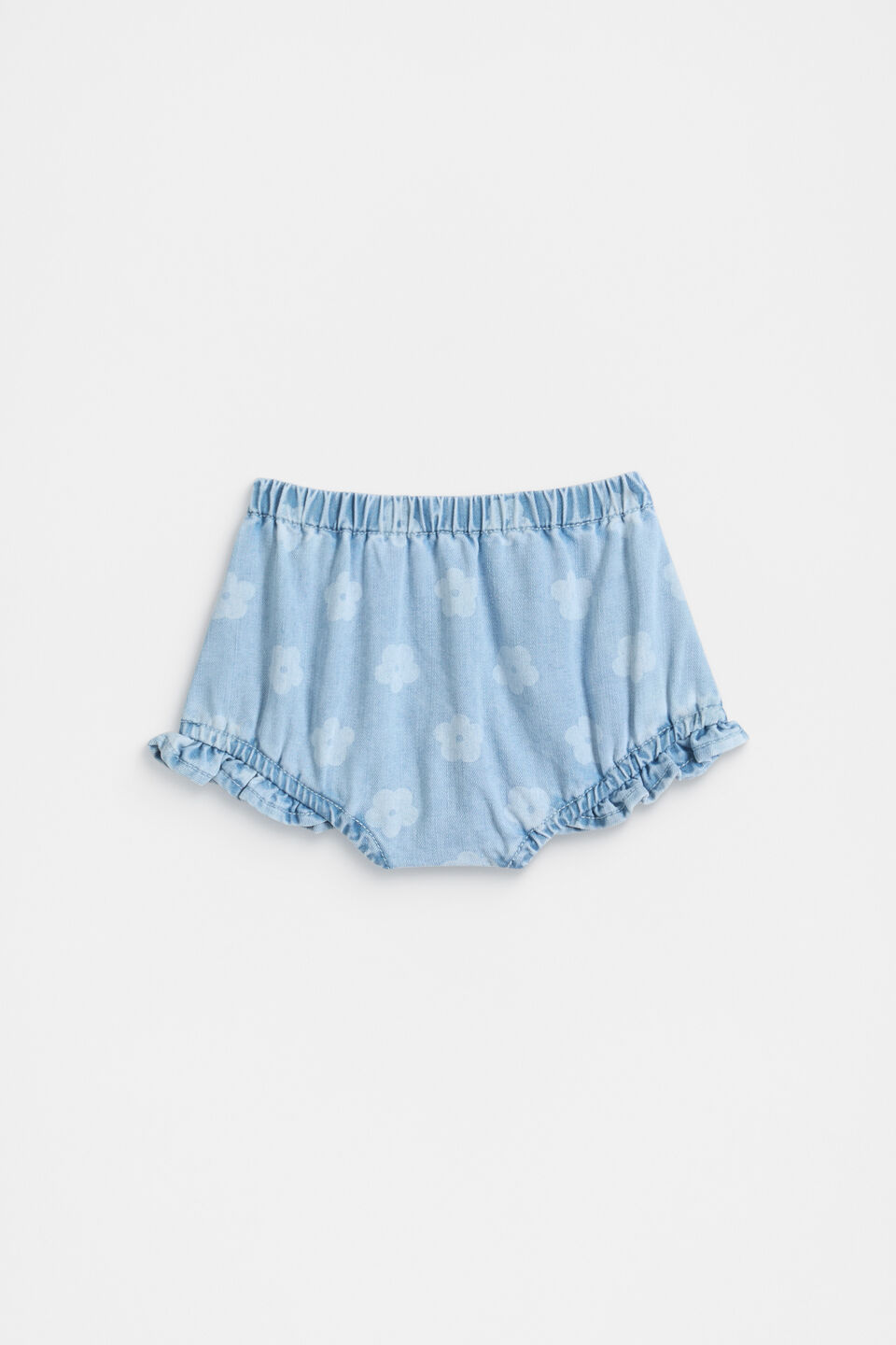 Floral Denim Bloomer  Light Wash