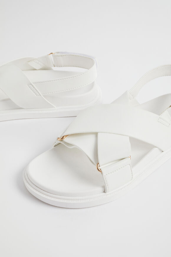 Crossover Moulded Footbed Sandal  White  hi-res