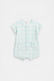 Gingham Romper  Glacier Blue  hi-res