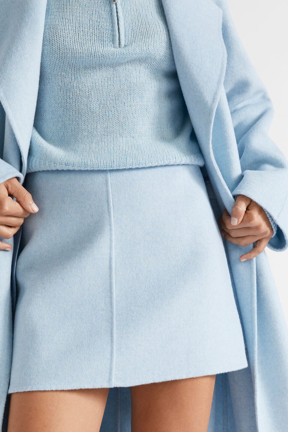 Wool Blend Mini Skirt  Capri Marle