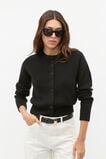 Merino Button Up Knit Cardigan  Black  hi-res