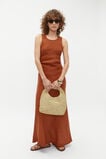 Linen Ruched Side Maxi Dress  Russet  hi-res