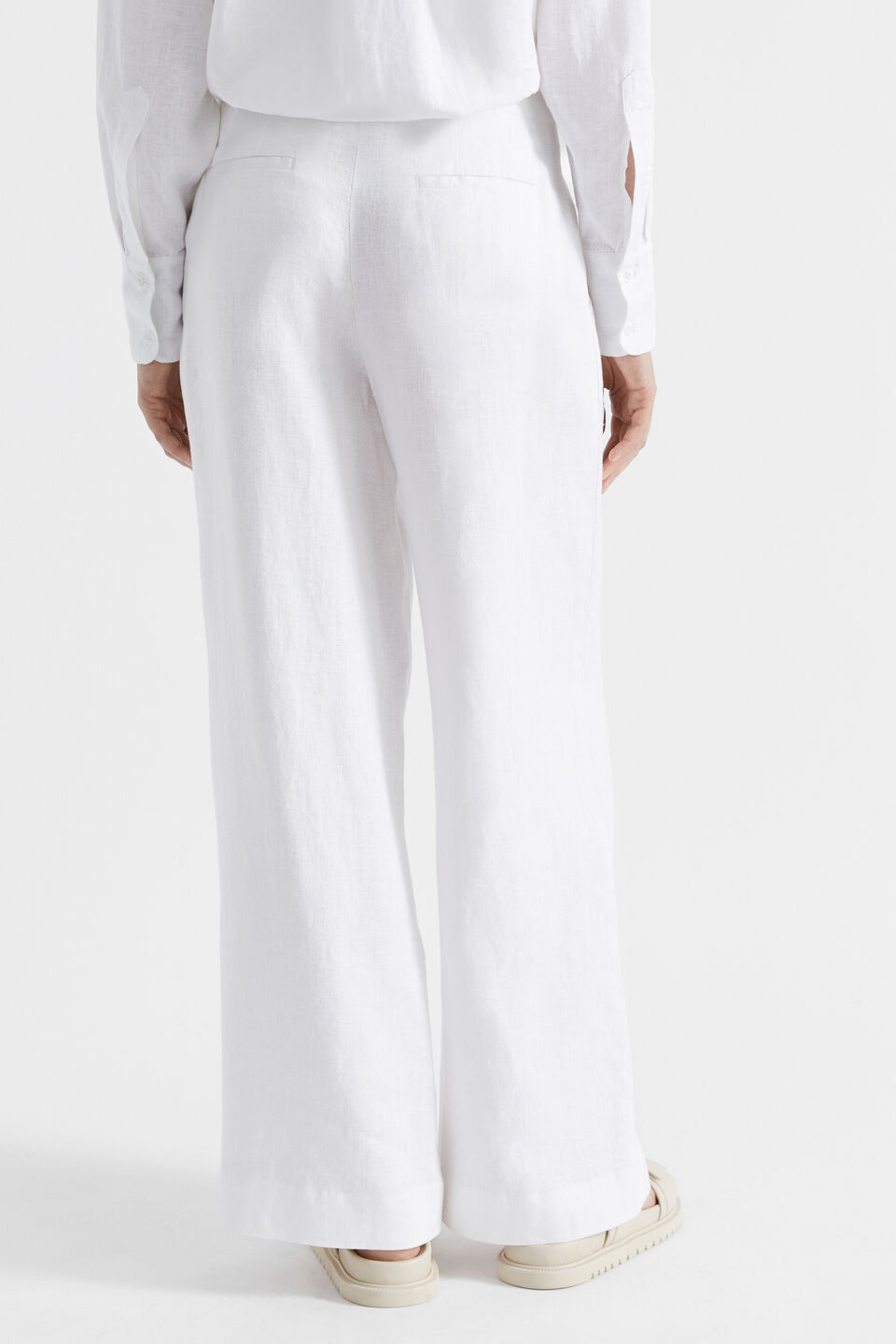 Core Linen Palazzo Pant  Whisper White