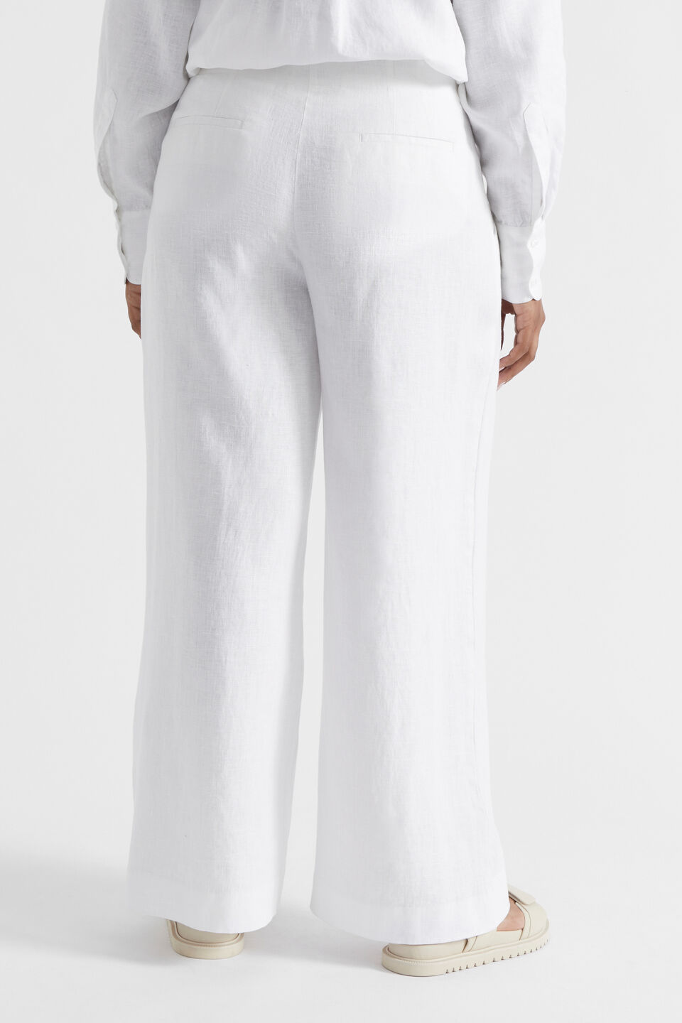 Core Linen Palazzo Pant  Whisper White