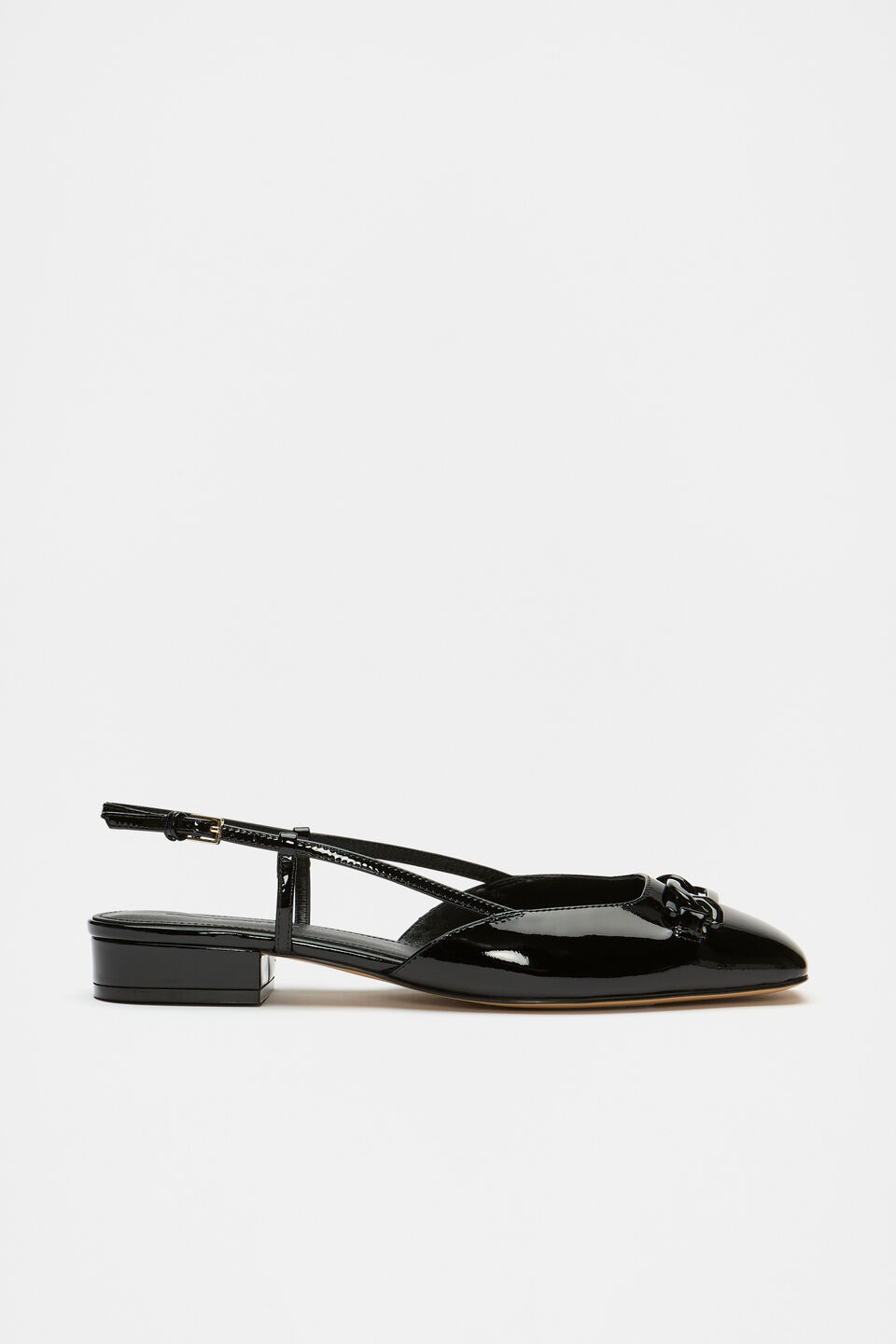 Kendra Slingback Flat  Black Patent