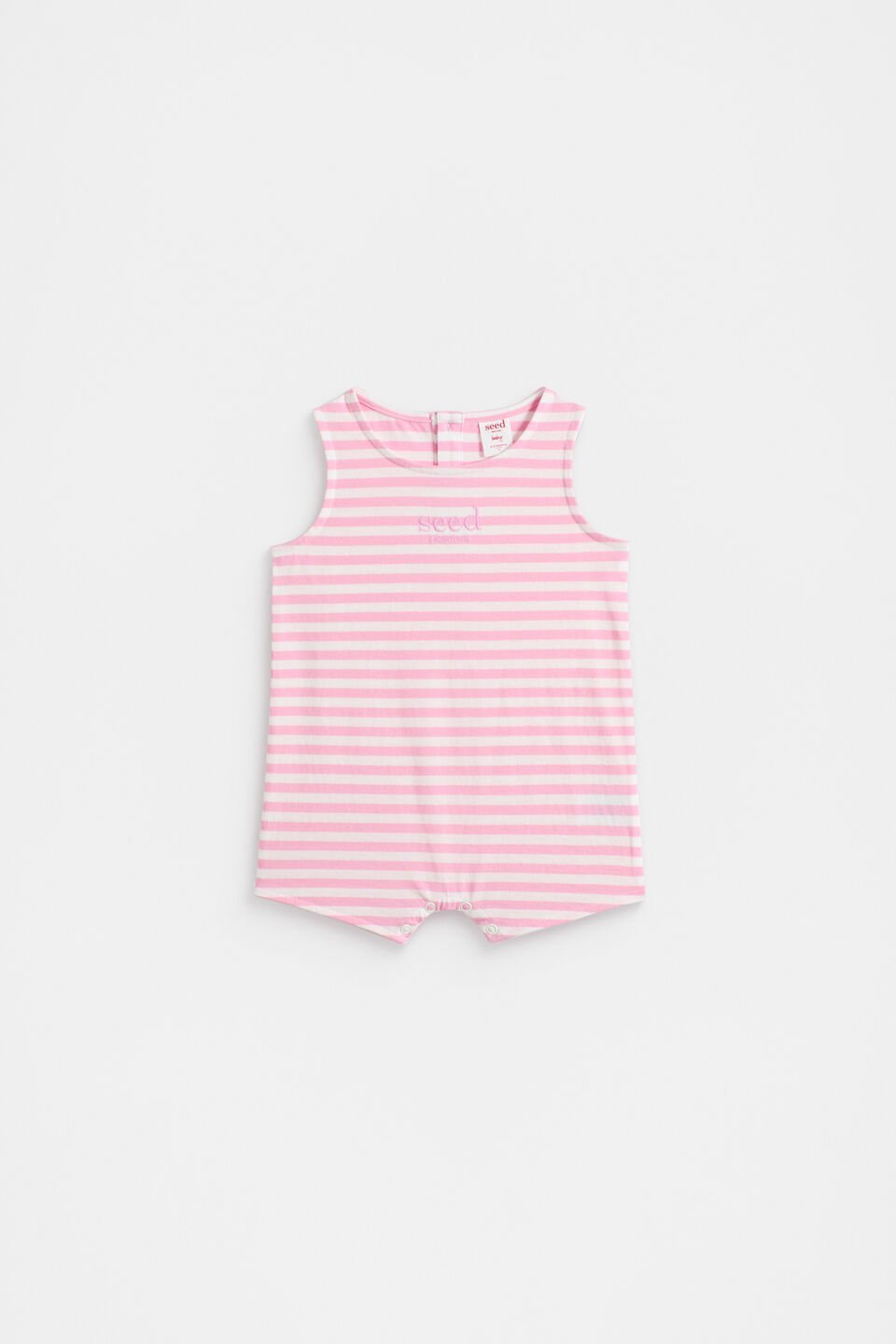 Stripe Romper  Candy Pink