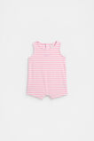 Stripe Romper  Candy Pink  hi-res