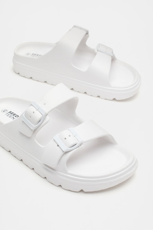 Moulded Double Buckle Slide  White  hi-res