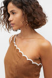 Scallop One Shoulder Mini Dress  Cinnamon Spice  hi-res