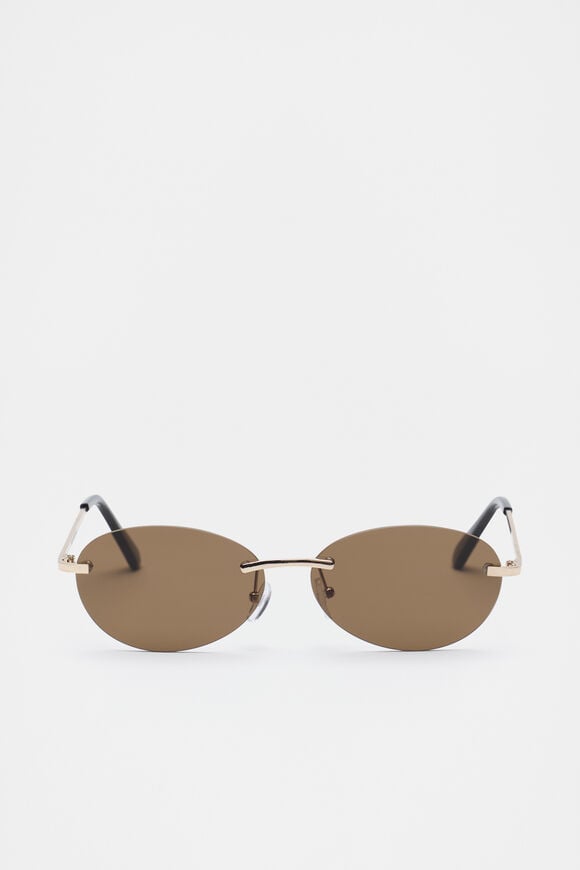 Vanessa Oval Frameless Sunglasses  Soft Gold  hi-res