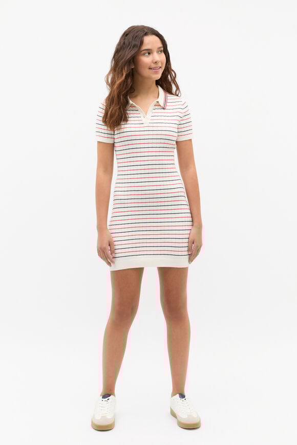 Stripe Knit Dress  Light Cream  hi-res