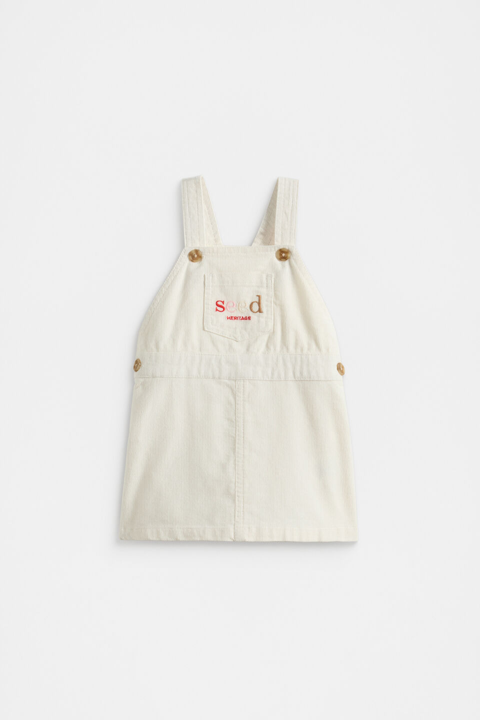Cord Logo Pinafore  Classic Cream