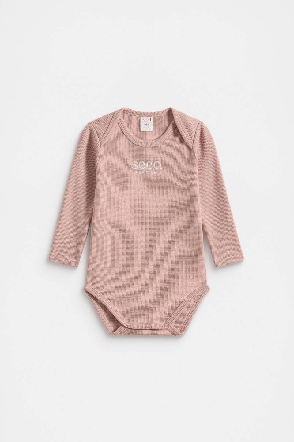 Logo Waffle Bodysuit  Blush Pink