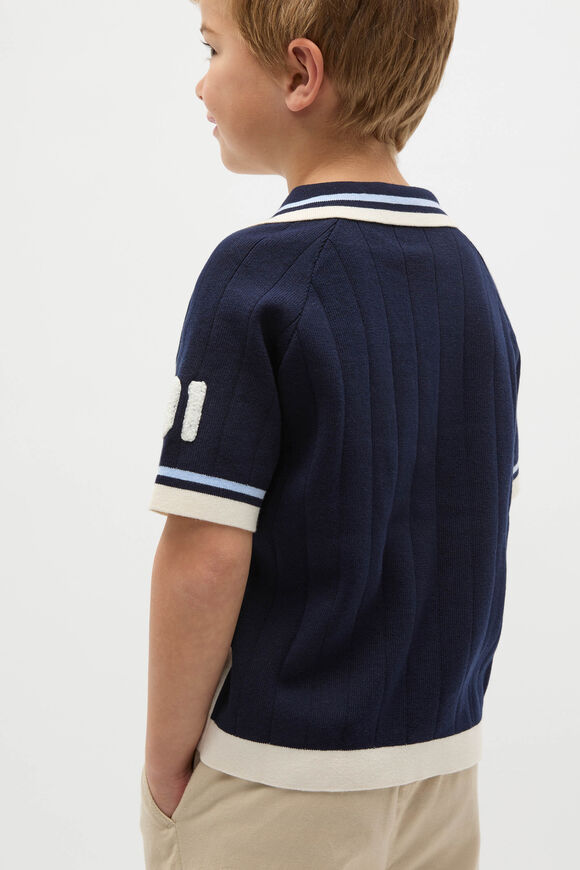 Sports Knit Trophy Polo  Midnight Blue  hi-res