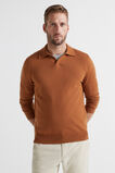 Merino Wool Polo Knit  Nutmeg  hi-res