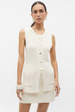 Crepe Rib Button Down Vest  Frappe  hi-res