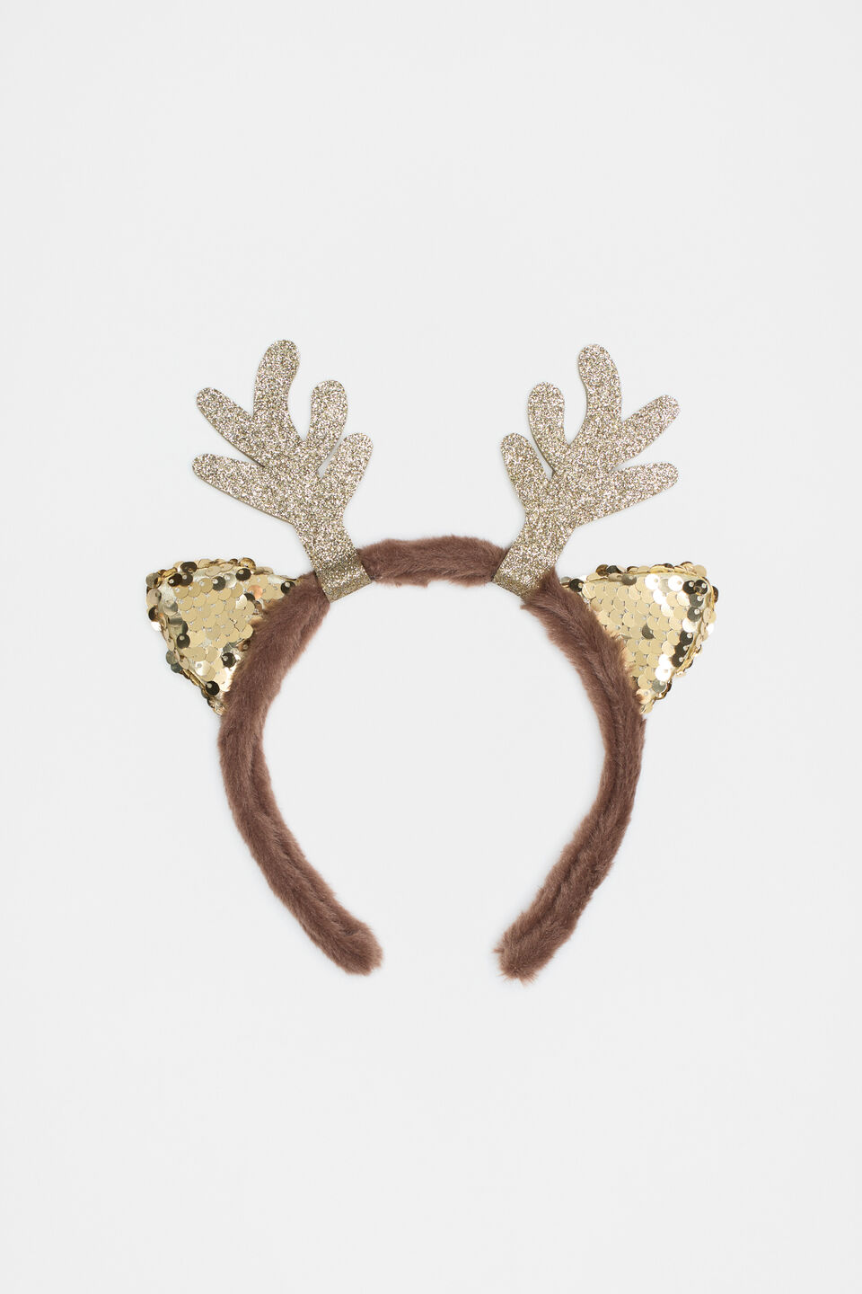 Sequin Fur Reindeer Headband  Multi