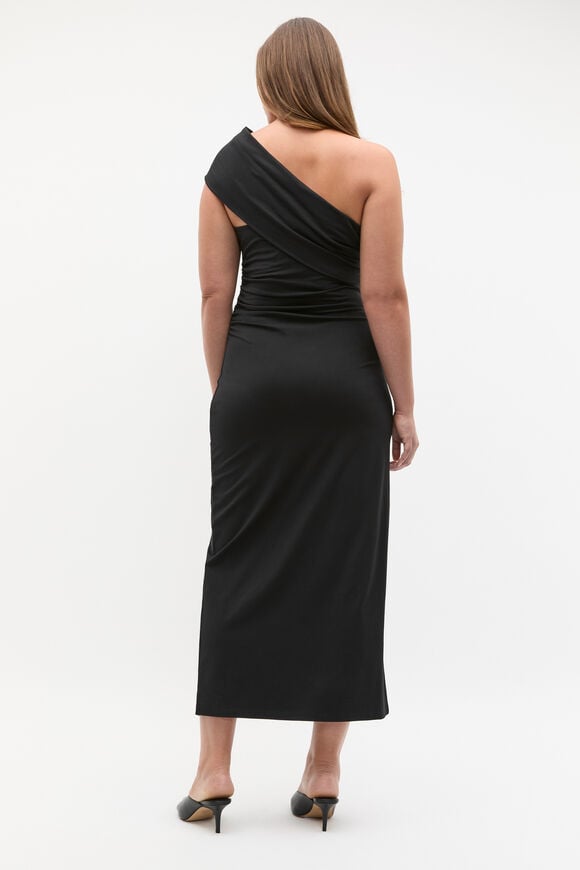 Clasp Detail Fitted Dress  Black  hi-res