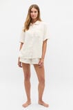 Embroidered Shirt and Short PJ Set  Cloud Cream  hi-res