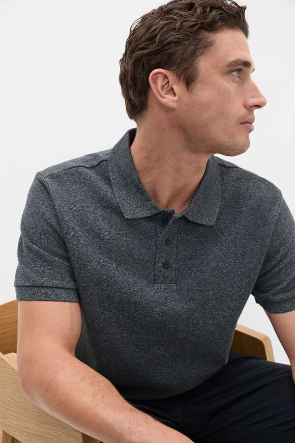 Textured Polo  Midnight Blue  hi-res