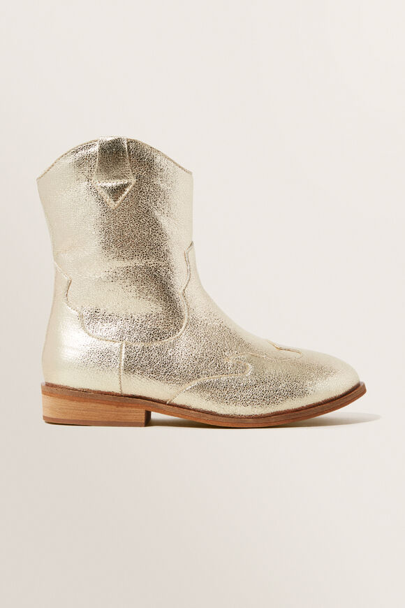 Metallic Cowboy Boot  Gold  hi-res