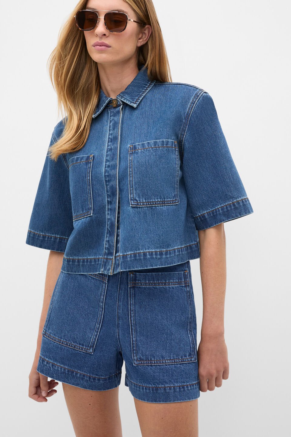 Patch Pocket Cotton Short  Heritage Wash