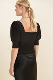 Boucle Puff Sleeve Top  Black  hi-res