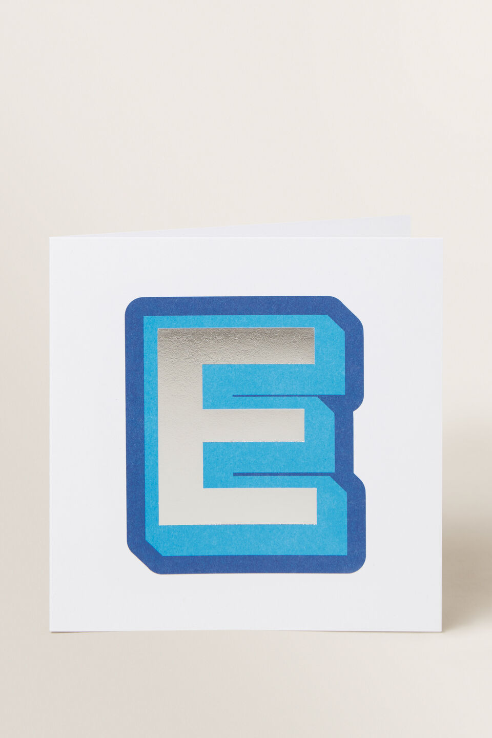 Large Blue Letter Card  E