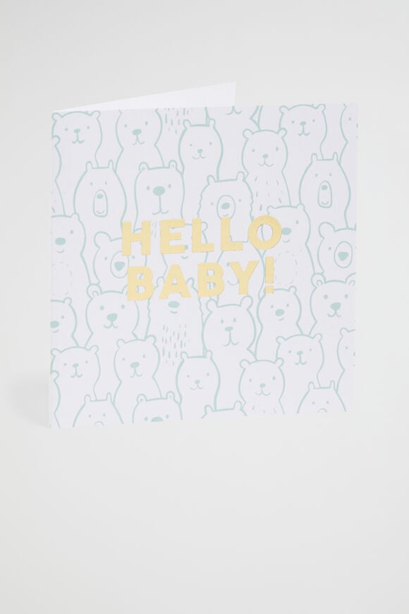 Large Bears Hello Baby Card  Multi  hi-res