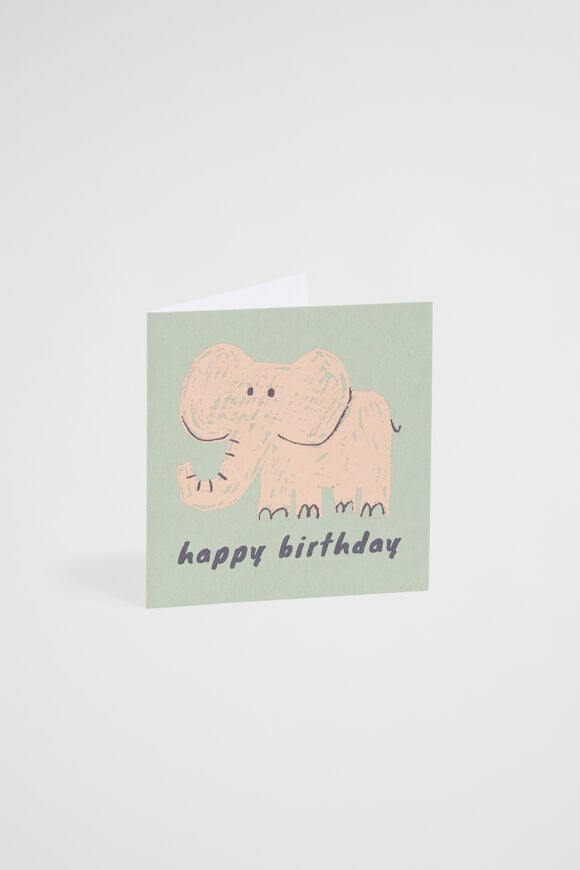 Small Elephant Birthday Card  Multi  hi-res
