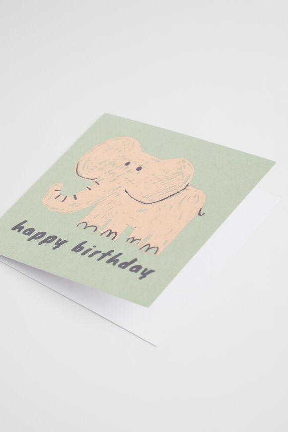 Small Elephant Birthday Card  Multi  hi-res