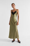 Satin Lace Trim Slip Dress  Pistachio  hi-res