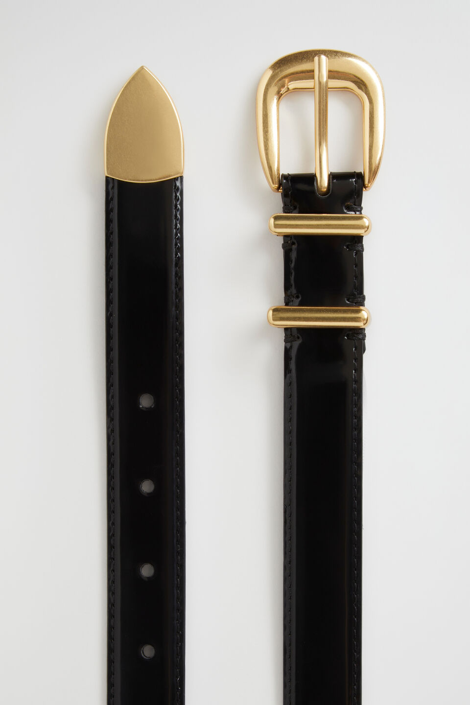 Hallie Metal Keeper Belt  Black