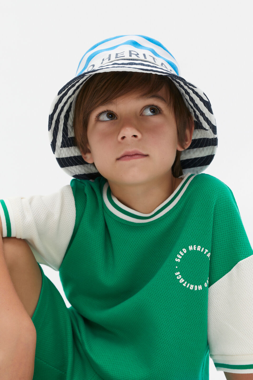 Stripe Colourblock Bucket Hat  Multi