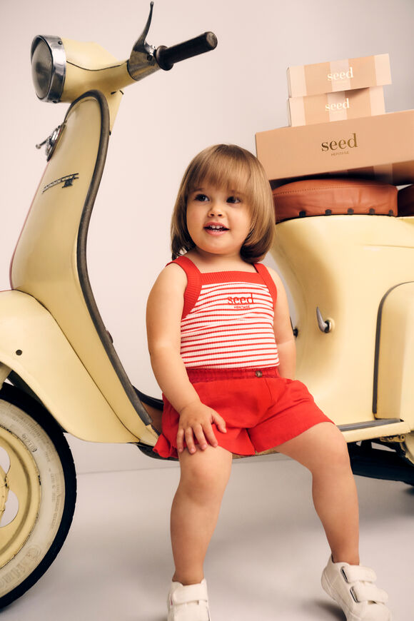 Pull On Button Short  Strawberry Red  hi-res