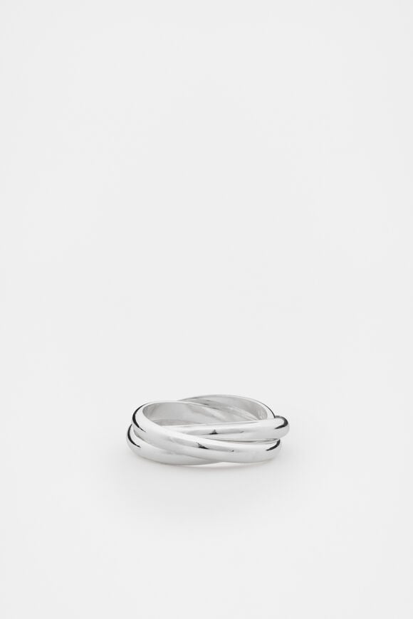 Looped Links Ring  Silver  hi-res