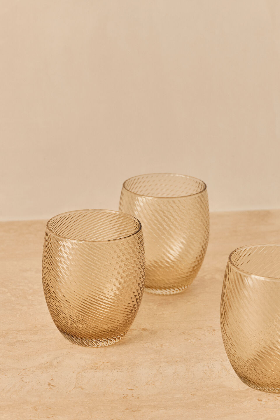 Twist Glasses Set of 4  Maple