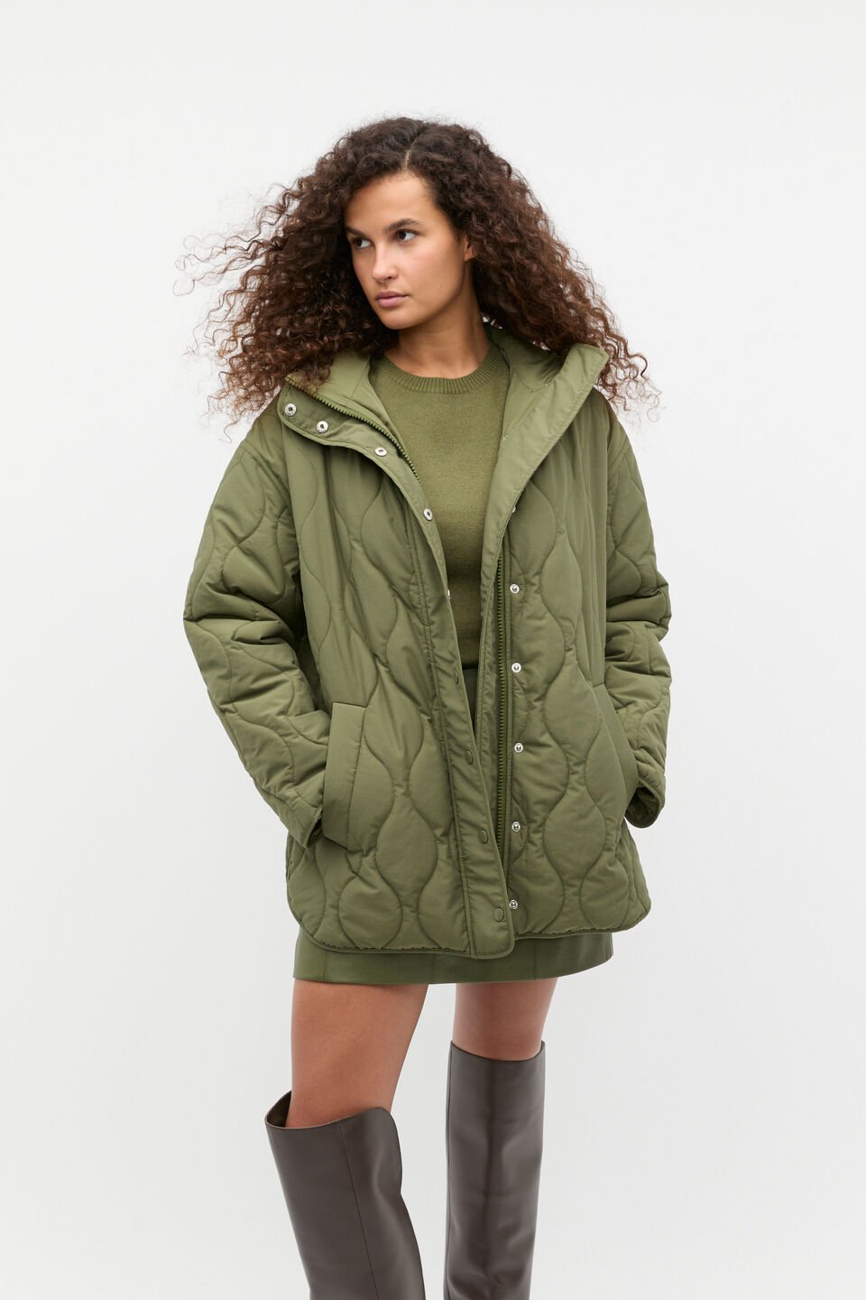 Boxy Quilted Jacket  Rainforest